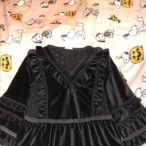 Pol black ruffle top